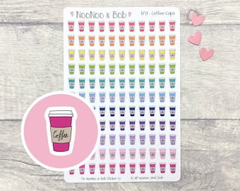 Coffee Cup Planner Stickers -Coffee Break - Coffee First - Mini Stickers - Journal Stickers - Calendar Stickers -Functional Planner Stickers