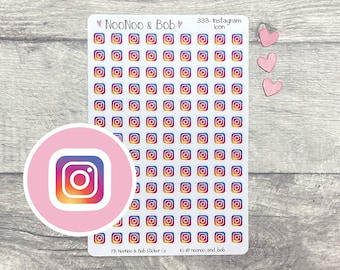 Pegatinas del planificador de iconos de Instagram - Pegatinas del planificador de redes sociales - Pegatinas del planificador funcional