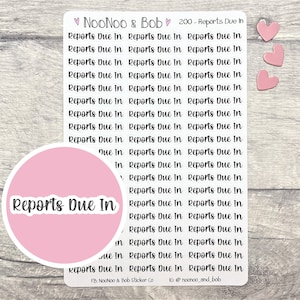 Pegatinas de Reports Due In Planner - Pegatinas de School Planner - Pegatinas de Teacher Planner - Pegatinas de Functional Planner