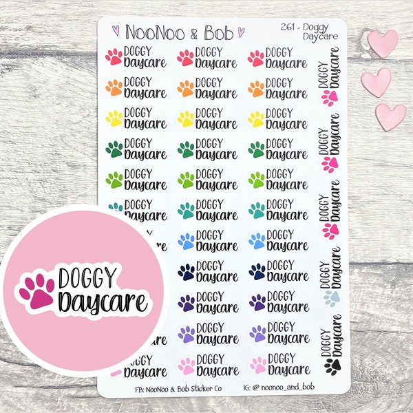 Doggy Daycare Planner Stickers - Cat/Dog Planner Stickers - Pet Planner Stickers - Header stickers - Functional Planner Stickers