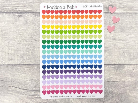 8mm Tiny Heart Stickers, Vinyl RED HEARTS, 8mm Hearts, Planner Stickers,  Vinyl Stickers 