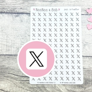 Twitter Icon Planner Stickers - X Icon - X Logo - Twitter Logo - Social Media Planner Stickers - Journal Stickers - Calendar Stickers