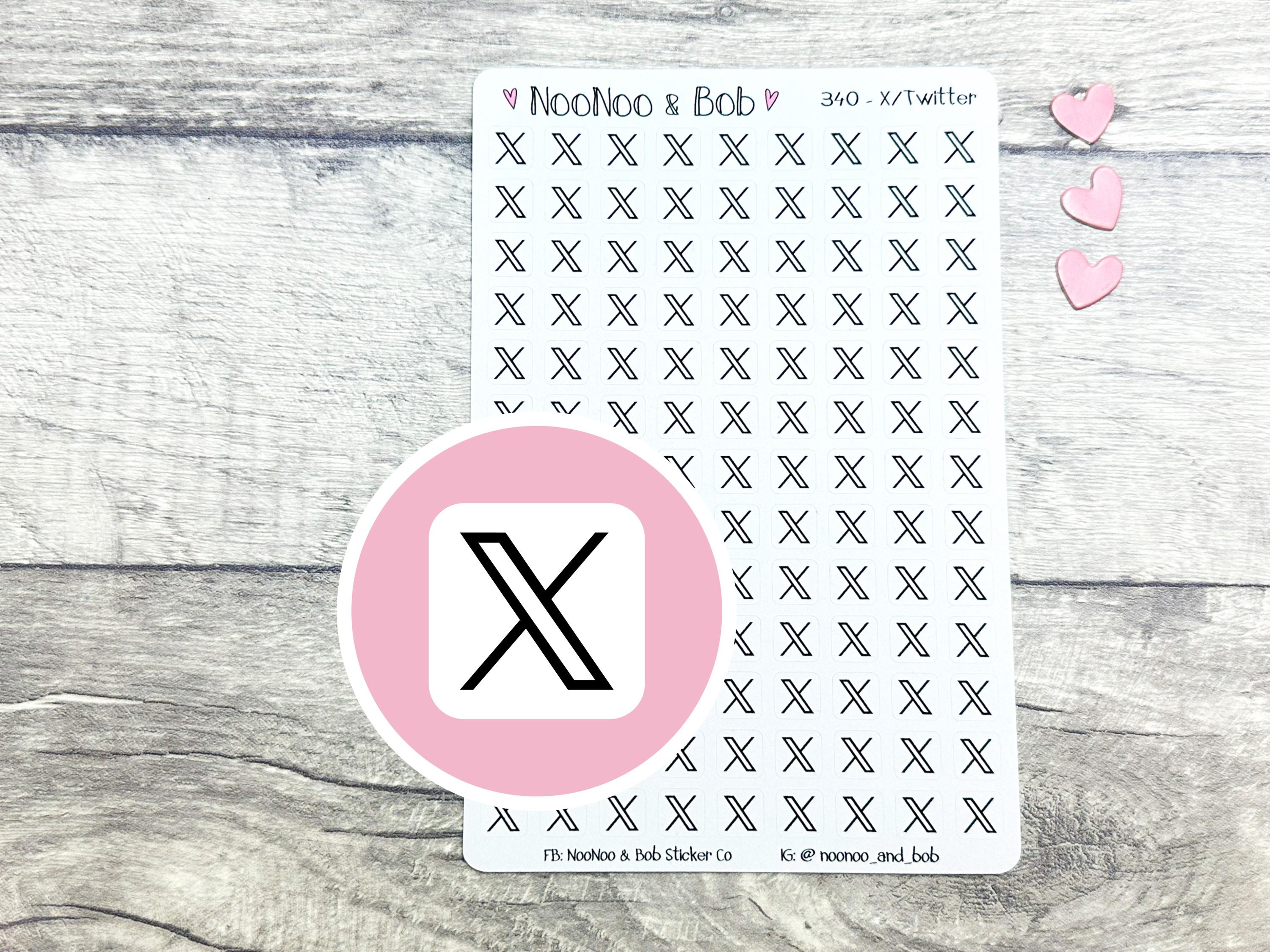 Twitter Icon Planner Stickers - X Icon - X Logo - Twitter Logo - Social Media Planner Stickers - Journal Stickers - Calendar Stickers