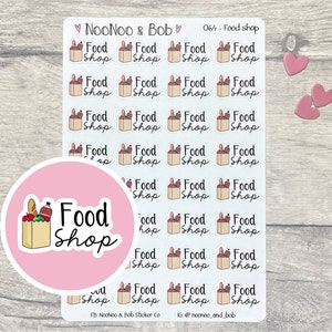 Pegatinas para planificador de compras de alimentos - Pegatinas para planificador de supermercado - Pegatinas para diario - Pegatinas para planificador funcional