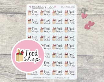Food Shop Script Planner Stickers - Supermarket Planner Stickers - Grocery Shopping - Journal Stickers - Functional Planner Stickers