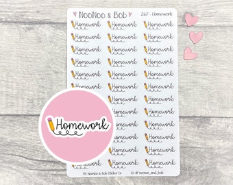 Homework Planner Stickers - School Planner Stickers - College Planner Stickers - Student Planner Stickers - Journal Stickers
