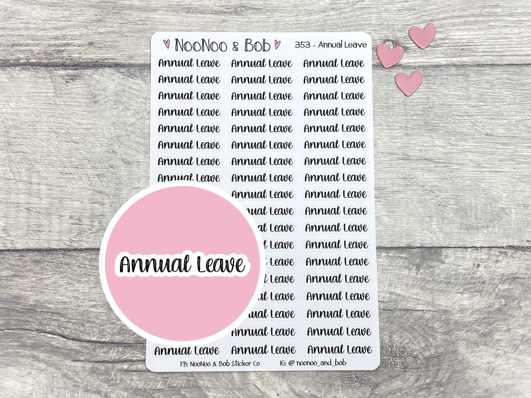 Annual Leave Script Planner Stickers - Annual Leave Day Stickers ...