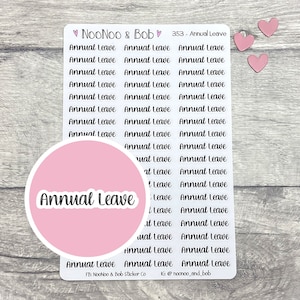 Annual Leave Script Planner Stickers - Annual Leave Day Stickers - Leave Day Planner Stickers - PTO Stickers - Journal Stickers