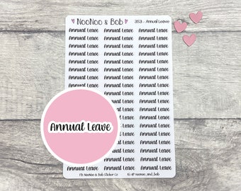 Annual Leave Script Planner Stickers - Annual Leave Day Stickers - Leave Day Planner Stickers - PTO Stickers - Journal Stickers