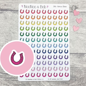 Hufeisen Symbol Aufkleber - Pferd Aufkleber - Hufeisen Aufkleber - Haustier Planner Aufkleber - Funktionale Planer Aufkleber