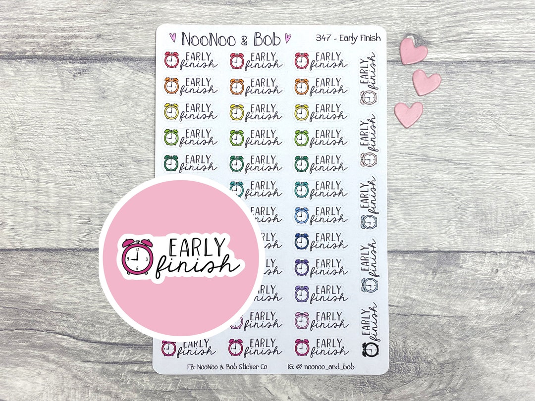 Early Finish Planner Stickers - Work Planner Stickers - School Planner ...