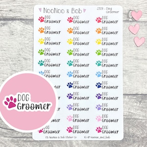 Hondentrimmer plannerstickers - plannerstickers kat/hond - plannerstickers huisdier - kalenderstickers - functionele plannerstickers