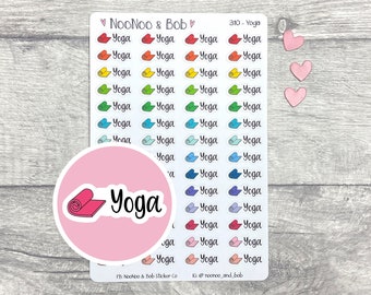 Yoga Planner Stickers - Yoga Mat Stickers - Fitness Class Planner Stickers - Gym Stickers - Calendar Planner Stickers