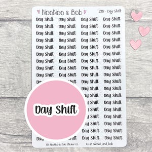 Adesivi per pianificatore di turni diurni - Adesivi per pianificatore infermieristico - Adesivi per pianificatore di lavoro a turni - Adesivi per intestazione - Adesivi per diario - Adesivi per calendario