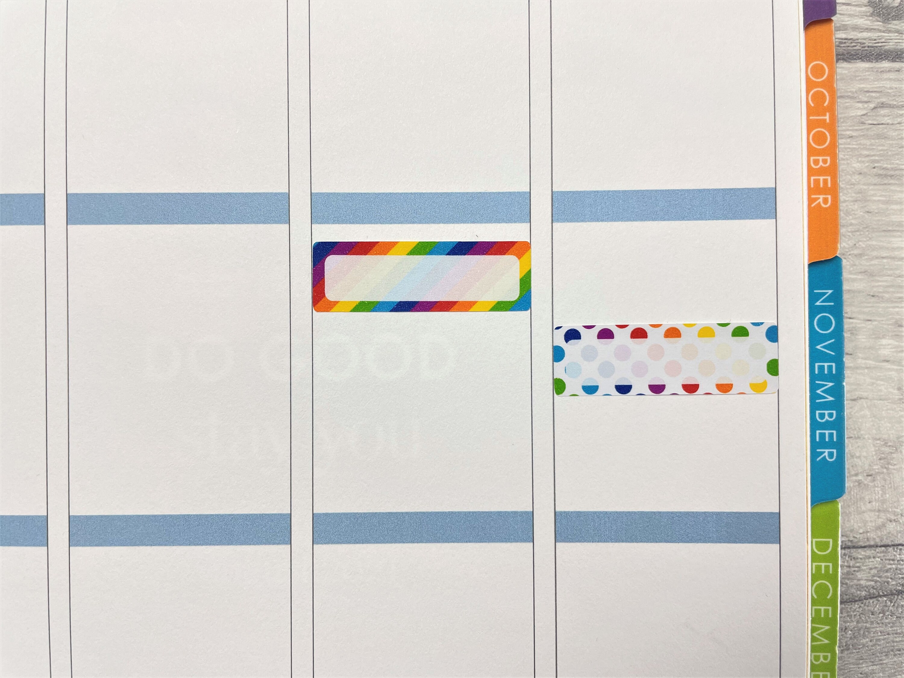 Rainbow Pattern Quarter Box Planner Stickers - Box Planner Stickers ...