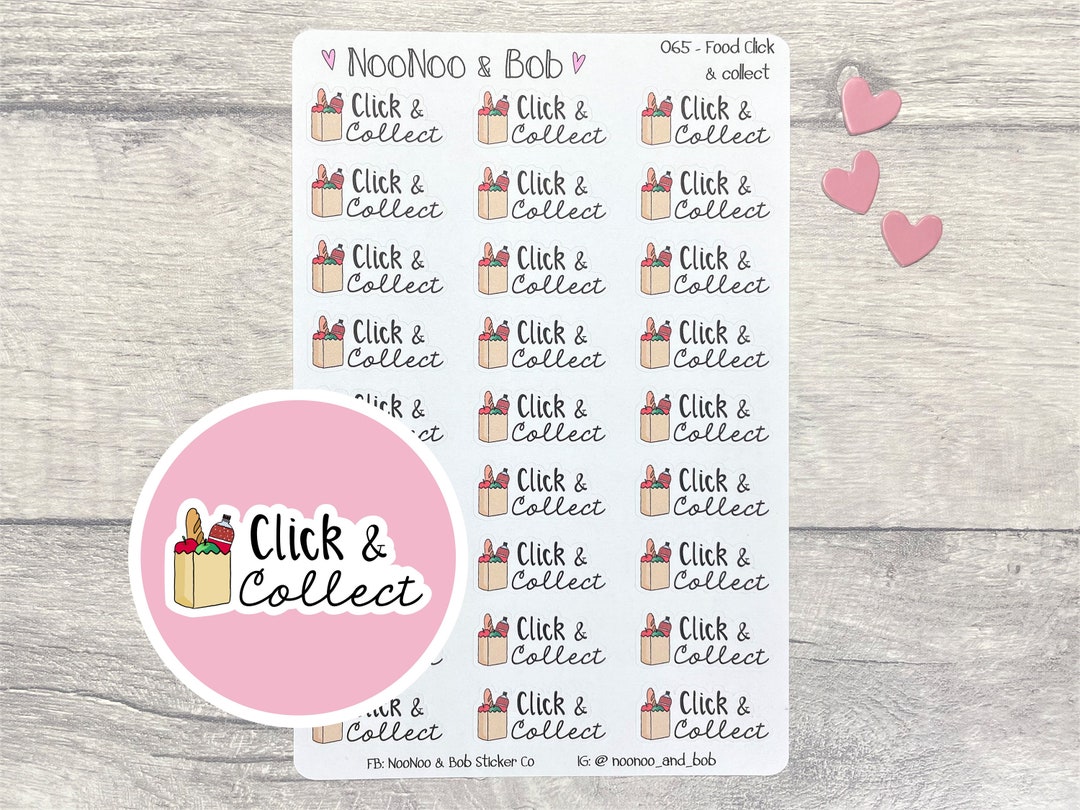 Food Click and Collect Script Planner Stickers Supermarket Planner