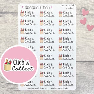 Food Click and Collect Script Planner Stickers - Supermarket Planner Stickers - Grocery Click and Collect - Functional Planner Stickers