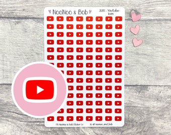 YouTube Icon Planner Stickers - YouTube Logo - Social Media Planner Stickers - Journal Stickers - Calendar Stickers - Functional Stickers