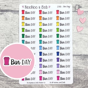 Bin Day Planner Stickers - Rubbish Bin - Bin Day - UK Planner Stickers - Trash Stickers - Garbage stickers - Functional Planner Stickers