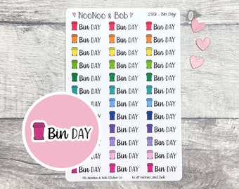 Bin Day Planner Stickers - Rubbish Bin - Bin Day - UK Planner Stickers - Trash Stickers - Garbage stickers - Functional Planner Stickers