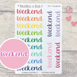 Adesivi per pianificatore di script del fine settimana - Adesivi per banner del fine settimana - Adesivi per intestazione del fine settimana - Adesivi per calendario