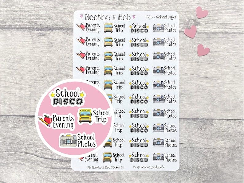 School events planner stickers uk school days school etsy uk