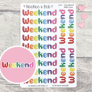 Stickers weekendplanner: bannerstickers weekend - stickers weekendkoptekst - functionele plannerstickers