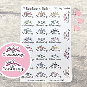 Dry Cleaning Planner Stickers - Laundry Planner Stickers - Cleaning Stickers - Washing Stickers - Functional Planner Stickers