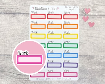 Work Quarter Box Planner Stickers - Meeting Planner Stickers - Appointment Planner Stickers - Functional Planner Stickers
