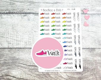Walk Planner Stickers - Walking Stickers - Fitness Planner Stickers - Exercise Stickers - Journal Stickers - Functional Planner Stickers