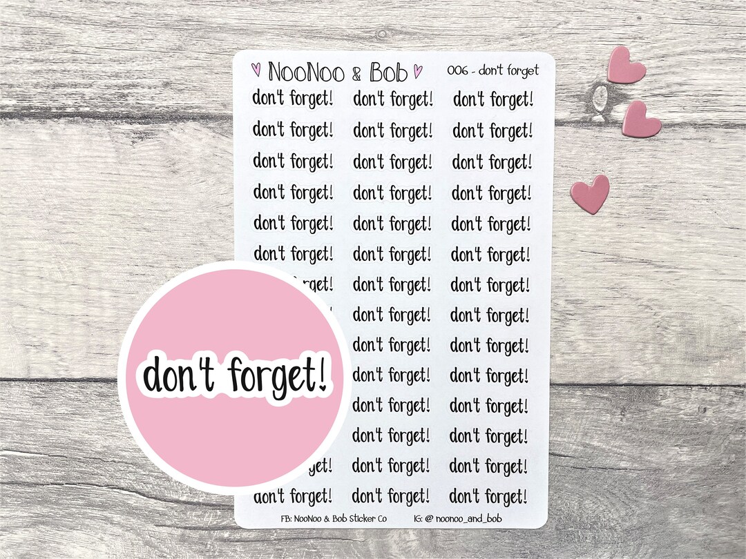 Don't Forget! Planner Stickers - Remember Stickers - Header Stickers ...