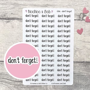 nicht vergessen! Planner Sticker - Remember Stickers - Header Sticker - Funktionale Planner Sticker