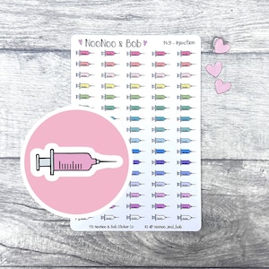 Stickers spuitplanner - injectiestickers - injectiestickers - medische stickers - diabetesstickers - dagboekstickers