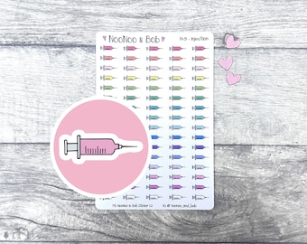 Pegatinas para planificador de jeringas - Pegatinas para inyecciones - Pegatinas médicas - Pegatinas para diabetes - Pegatinas para diario