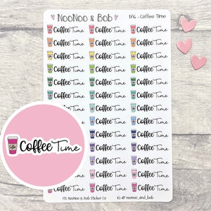 Coffee Time Planner Stickers - Coffee Break - Coffee First - Header stickers - Journal Stickers - Functional Planner Stickers