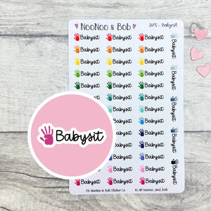 Agenda autocollants Babysit - Stickers garderie - Stickers assistantes maternelles - Stickers calendrier