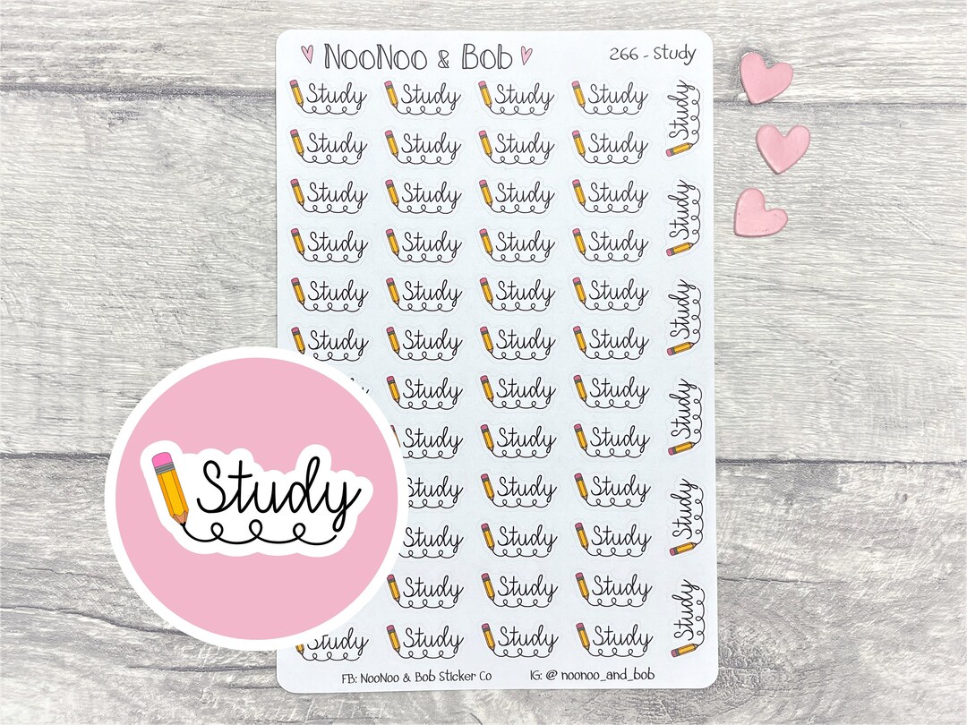 Study Tracker Sticker Study Planner Stickers - School Planner Stickers - College Planner ...