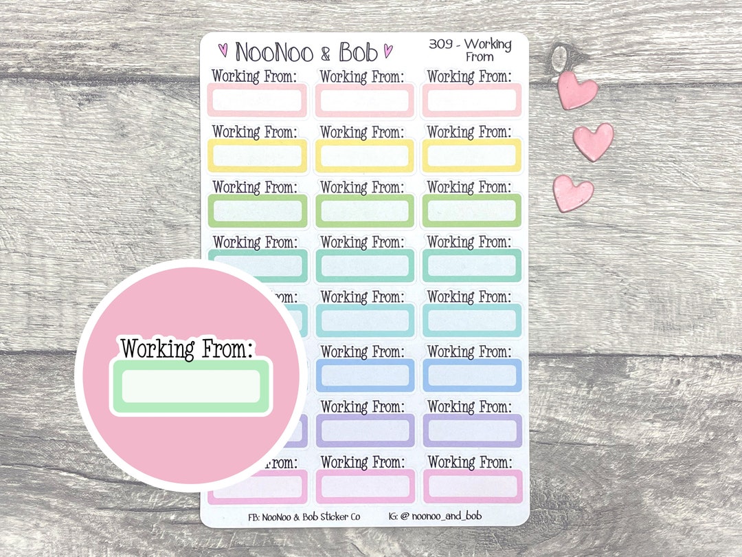 Working From Pastel Quarter Box Planner Stickers - Meeting Planner ...