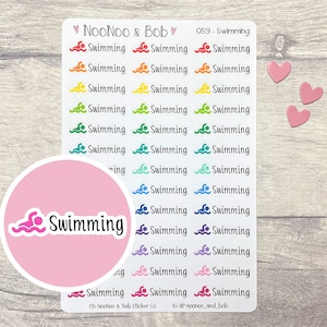 Swimming Planner Stickers - Swimming Lessons Planner Stickers - Fitness Stickers - Gym Stickers - Journal Stickers - Sports Stickers