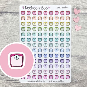 Weegschaal pictogram planner stickers - gewichttracker - dieetstickers - afslankgroepstickers - stickers gewichtsverlies - dagboekstickers