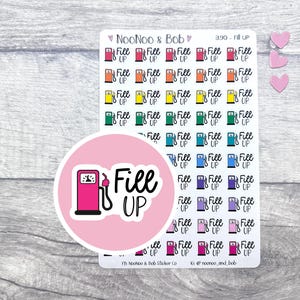 Stickers planificateur de remplissage de voiture - Stickers carburant voiture - Stickers pompe à essence - Stickers essence de voiture - Stickers journal - Stickers calendrier