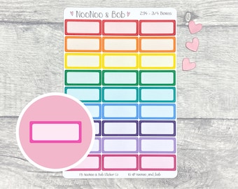 Regenbogen 3/4 Box-Aufkleber - Perfekte Größe Box-Planer-Aufkleber - Dreiviertel-Box-Aufkleber - Funktionale Planer-Aufkleber
