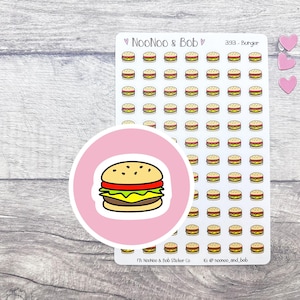 Pegatinas para planificador con íconos de hamburguesas - Pegatinas para planificador de comida rápida - Pegatinas para planificador de comida para llevar - Pegatinas para planificador de comida chatarra - Pegatinas para diario