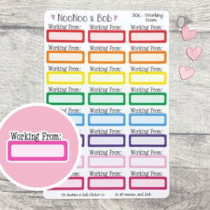 Working From Quarter Box Planner Stickers - Meeting Planner Stickers - Appointment Planner Stickers - Functional Planner Stickers