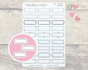 Doodle Mixed Quarter Boxes Planer Aufkleber - Journal Aufkleber - Doodle Planner Aufkleber - Kalender Aufkleber - Funktionale Planer Aufkleber