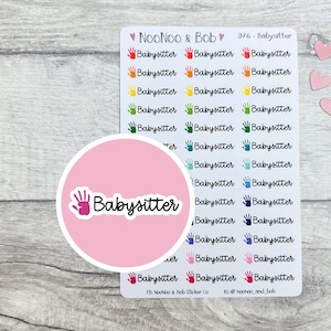 Agenda autocollants baby-sitter - Stickers garderie - Stickers assistante maternelle - Stickers calendrier