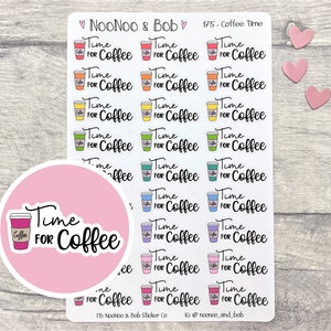 Tiempo para pegatinas del planificador de café - pegatinas de pausa para el café - pegatinas del café primero - pegatinas del planificador funcional