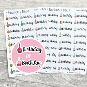 Geburtstag Cupcake Planner Stickers - Geburtstags Planner Sticker - Header Sticker - Journal Sticker - Funktionaler Planner Sticker