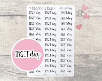 INSET Day Planner Stickers - UK School Stickers - No School Stickers - Journal Stickers - Calendar Stickers - School Holiday Stickers
