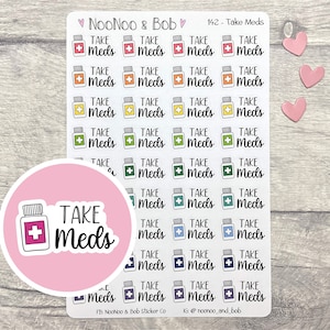 Adesivos de planejador de script de medicamentos - Adesivos de medicamentos - Adesivos de lembrete de medicamentos - Adesivos de planejador funcional